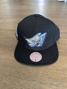 Mitchell & Ness Black Anaheim Angels SnapBack